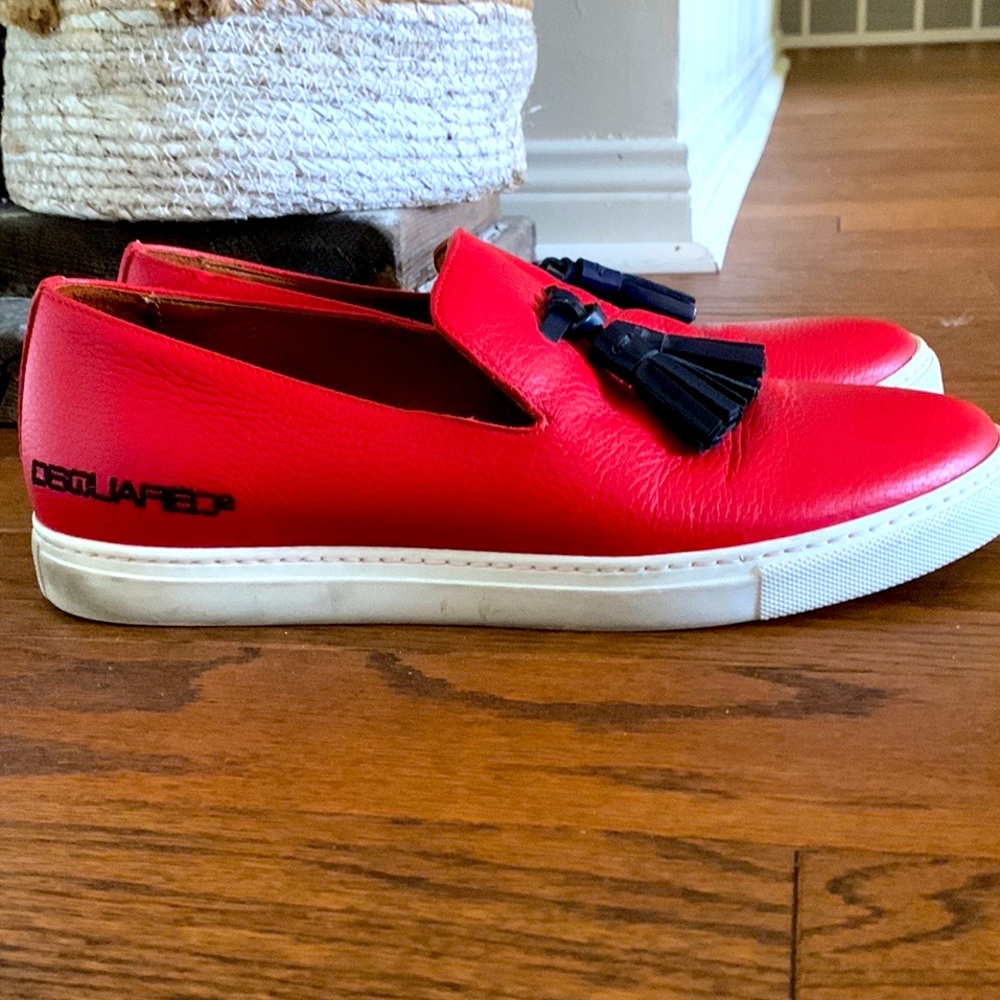 DSQUARED Red Leather Blue Tassel Sz. 41 🌟HP🌟